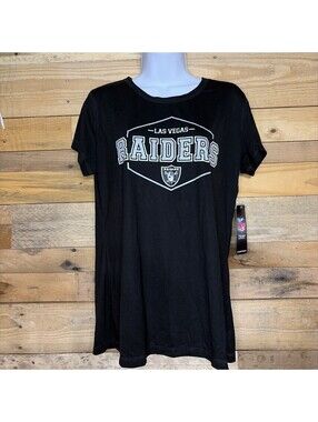 NFL Raiders Sleepwear Shirt Womens L NWT Graphic Football PJ Tee Sports Fan Chic
